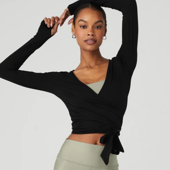 ALO Yoga | Tops | Alo Cropped Escalate Wrap Top | Poshmark